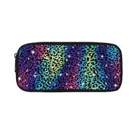 SJOAOAA Astuccio a forma di fungo per ragazze e bambini, astuccio leggero per la scuola, cancelleria con luna notturna, nero, Leopard Colorato Des, Taglia unica, Organizer per borse