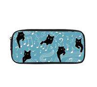SJOAOAA Astuccio carino con gattino per ragazze, per la scuola, per bambini, astuccio Kawaii, rosa, Personale di musica per gatti, Taglia unica, Organizer per borse