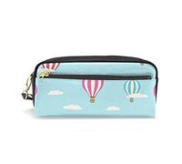 SJOAOAA Astuccio colorato con mongolfiera, per ragazze e ragazzi, in pelle PU, portapenne, portatile, portapenne, borsa per trucco, organizer da scrivania per scuola e ufficio, Come mostrato, Taglia