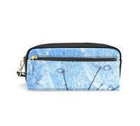 SJOAOAA Astuccio con semi di dente di leone con gocce d'acqua, astuccio per penne, semplice borsa portatile in pelle PU per trucchi per scuola, ufficio, viaggi, Come mostrato, Taglia unica, Organizer