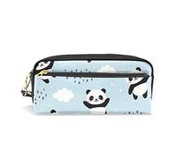 SJOAOAA Astuccio di grande capacità astuccio per matite con panda piccolo animale carino stampa in pelle borse per il trucco con scomparto cerniere supporto organizzatore scuola borsa cancelleria,