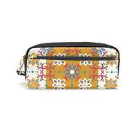 SJOAOAA Astuccio di grande capacità, astuccio per matite marocchino, mosaico bohémien, in pelle, con scomparto con cerniera, organizer scolastico, borsa per cancelleria, Come mostrato, Taglia unica,