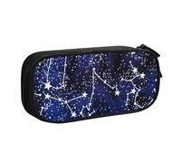 SJOAOAA Astuccio doppio che si illumina al buio, grande capacità, con scomparto con cerniera, astuccio per cancelleria, astuccio grande per matite e trucchi, Si illumina al buio., Taglia unica,