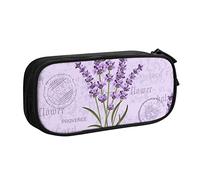 SJOAOAA Astuccio doppio che si illumina al buio, grande capacità, con scomparto con cerniera, astuccio per cancelleria, astuccio grande per matite e trucchi, Timbro di lavanda, Taglia unica, Organizer