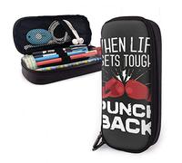 SJOAOAA Astuccio in pelle con guantoni da boxe rossi, organizer da scrivania divertente, grande capacità, grande capacità, portapenne per STU, Come mostrato, Taglia unica, Organizer per borse