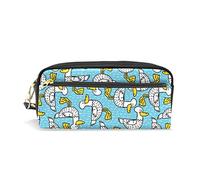 SJOAOAA Astuccio in pelle PU con testa di girasole gialla su nuvola di parole blu piena di termini botanici, astuccio per matite, penne, pennarelli, articoli di cancelleria, per scuola e ufficio,