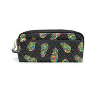 SJOAOAA Astuccio in pelle PU con testa di girasole gialla su nuvola di parole blu piena di termini botanici, astuccio per matite, penne, pennarelli, articoli di cancelleria, per scuola e ufficio,
