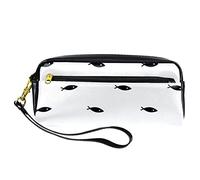 SJOAOAA Astuccio nero in pelle PU con figura stick Tiddler astuccio per matite ad alta capacità, per ufficio, Come mostrato, Taglia unica, Organizer per borse