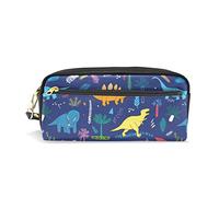 SJOAOAA Astuccio per matite di grande capacità, astuccio per matite con dinosauri divertenti foglie di palma borse per il trucco in pelle con scomparto con cerniera porta organizer scolastico borsa
