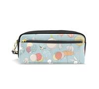 SJOAOAA Astuccio per matite di grande capacità, astuccio per matite con lepre volante, elefante, in pelle, con scomparto con cerniera, organizer scolastico, borsa per cancelleria, Come mostrato,
