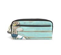 SJOAOAA Astuccio per matite di grande capacità, astuccio vintage con corda, stella marina, conchiglia, in pelle, con scomparto con cerniera, organizer scolastico, borsa per cancelleria, Come mostrato,