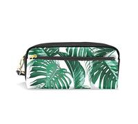 SJOAOAA Astuccio per matite di grande capacità, con fiori tropicali, foglie di palma, foglie di giungla, in pelle, con scomparto con cerniera, organizer scolastico, borsa per cancelleria, Come