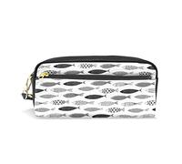 SJOAOAA Astuccio per matite in pelle PU bianco con volpi che fanno diverse azioni ad acquerello, astuccio per matite, penne, pennarelli, articoli di cancelleria, per scuola e ufficio, Multi 15 ,