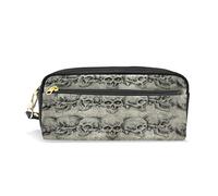 SJOAOAA Astuccio per matite Tattoo Art Sugar Skulls modello per studenti Grande capacità Cerniera PU portapenne cancelleria astuccio per matite Comestic Makeup Bag per ragazze ragazzi donne, Come