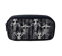 SJOAOAA Astuccio portapenne con cerniera, regalo per bambini, adolescenti, matematica, formula, pennelli, portachiavi, portamonete, Giraffe Nero, Taglia unica, Organizer per borse
