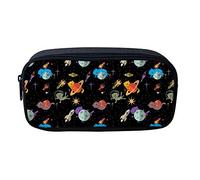 SJOAOAA Astuccio portapenne con cerniera, regalo per bambini, adolescenti, matematica, formula, pennelli, portachiavi, portamonete, Pianeta Gatto, Taglia unica, Organizer per borse