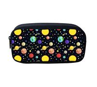 SJOAOAA Astuccio portapenne con cerniera, regalo per bambini, adolescenti, matematica, formula, pennelli, portachiavi, portamonete, Pianeta, Taglia unica, Organizer per borse