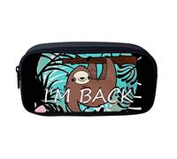 SJOAOAA Astuccio portapenne con cerniera, regalo per bambini, adolescenti, matematica, formula, pennelli, portachiavi, portamonete, Bradipo Cool, Taglia unica, Organizer per borse