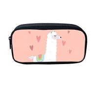 SJOAOAA Astuccio portapenne con cerniera, regalo per bambini, adolescenti, matematica, formula, pennelli, portachiavi, portamonete, Rosa Alpaca, Taglia unica, Organizer per borse