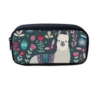 SJOAOAA Astuccio portapenne con cerniera, regalo per bambini, adolescenti, matematica, formula, pennelli, portachiavi, portamonete, Llama Floreale, Taglia unica, Organizer per borse
