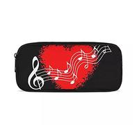SJOAOAA Astuccio scolastico per ragazze e adulti, gadget per bambini, portamonete, astuccio portapenne con stampa di cavalli e fratelli, Nota musicale d'amore, Taglia unica, Organizer per borse