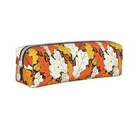 SJOAOAA Autunno Foglie d'Acero Modello Astuccio Porta Matite Sacchetto con Cerniera In Pelle Penna Matita Borse Box Organizer Cosmetici Makeup Bag Storage Bag, Come nella foto, Taglia unica, Astuccio