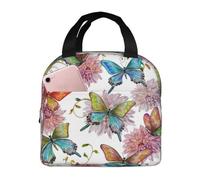 SJOAOAA Borsa termica per il pranzo a forma di farfalla, per ragazze e donne, riutilizzabile, mantiene il cibo freddo caldo per la scelta della mamma adolescente