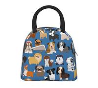 SJOAOAA Borsa termica per il pranzo, con cani carini, riutilizzabile, a prova di perdite, 136
