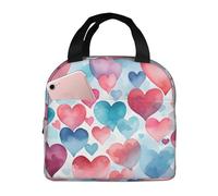 SJOAOAA Borsa termica per il pranzo, riutilizzabile, a prova di perdite, con cuore, colore: rosa