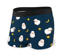 SJOAOAA Boxer da uomo con motivo a pecorelle carine, con stampa, boxer elasticizzati con sacchetto, Nero , XXL