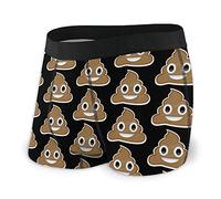 SJOAOAA Boxer da uomo con stampa di cacca eccentrica, boxer elasticizzati con sacchetto, Nero , L