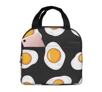 SJOAOAA Cartoon uovo fritto isolato Lunch Box riutilizzabile a prova di perdite Cooler Cooler Tote Bag