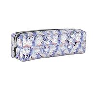 SJOAOAA Elegante astuccio per matite con motivo cigno bianco sul lago, portapenne, in pelle, organizer con cerniera, per cosmetici e trucchi, Come nella foto, Taglia unica, Astuccio in pelle