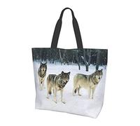 SJOAOAA Elegante borsa a tracolla con stampa di lupo singolo, grande, borsa a tracolla portatile di grande capacità, Lupo elegante, Taglia unica