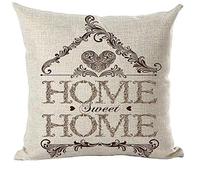 SJOAOAA Federa per cuscino con scritta in inglese "Home Sweet Home" e scritta "Home Sweet Home" e "Love House", decorativa, per casa, soggiorno, letto, divano, auto, in cotone e lino, quadrato, 45,7 x