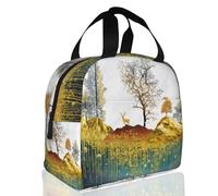 SJOAOAA Golden Deer Mountains and Tree Lunch Box riutilizzabile a prova di perdite Cooler Cooler Cooler Tote Bag