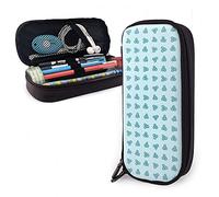 SJOAOAA Petit Flowers - Astuccio in pelle blu baby di grande capacità, astuccio per penne, matite, cancelleria organizer con cerniera Ma, Come mostrato, Taglia unica, Organizer per borse