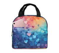 SJOAOAA Red Blue Hearts isolato Lunch Box riutilizzabile a prova di perdite Cooler Cooler Tote Bag
