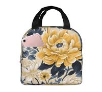 SJOAOAA Vintage Boho Floral Plant Insulated Lunch Box Riutilizzabile a prova di perdite Cooler Cooler Tote Bag