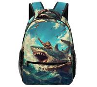 SJOAOAA Zainetto unisex per studio con animali di capra essenziali, porta appunti e astuccio per la scuola, per libri, computer portatile, zaino, Stile 6, Taglia unica