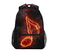 SJOAOAA Zaino con simbolo musicale con note musicali del fuoco, con tasche multiple, borsa da viaggio personalizzata, borsa per libri per laptop da viaggio, taglia S/40,6 cm, Come nella foto, Taglia