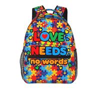 SJOAOAA Zaino leggero con tasca frontale con cerniera, alla moda, casual, escursionismo, campeggio, unisex, zainetto per libri, scuola, viaggi, borse per computer portatile, stile 4439, Autismo, One