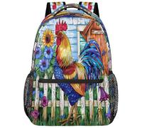 SJOAOAA Zaino leggero per università, zaino per libri, scuola, viaggi, borse per computer portatile, stile 3105, Agriturismo Gallo, One Size, Zaino daypack