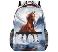 SJOAOAA Zaino leggero per università, zaino per libri, scuola, viaggi, borse per computer portatile, stile 2948, Cavallo della neve, One Size, Zaino daypack
