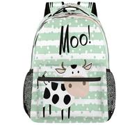 SJOAOAA Zaino leggero per università, zaino per libri, scuola, viaggi, borse per computer portatile, stile 3105, Carino Mucca Lettera, One Size, Zaino daypack