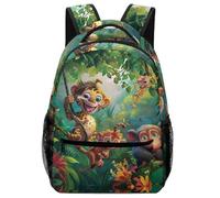 SJOAOAA Zaino leggero unisex con animali della giungla e fauna selvatica, imbottito in schiuma, comodo, in tessuto, per libri, scuola, viaggi, computer portatile, stile 3967, Stile 8, One Size, Zaino