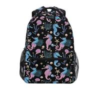 SJOAOAA Zaino unisex per bambini, con scimmia, grande capacità, per scuola, libri, computer portatile, Cavalluccio marino I19029, Taglia unica