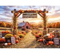 SJOLOON Fondale autunnale con zucche per il Ringraziamento 12856 (3,5 x 2,4 | Decorazione per feste del Ringraziamento Riunione di famiglia Fotografia Autunno Sfondo Studio Puntelli