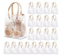 SJORHNUS 20 sacchetti regalo in plastica trasparente con manici, piccoli, riutilizzabili, per regali, feste, matrimoni, compleanni, baby shower, fai da te (15,9 x 13 x 6,1 cm)