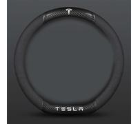 SJPJDGFC Coprivolante Auto, per Tesla Model X 2015-2021 Antiscivolo Durevole Auto Custodia Volante Protezione da Graffi Sporco e Usura Protezione Volante,A